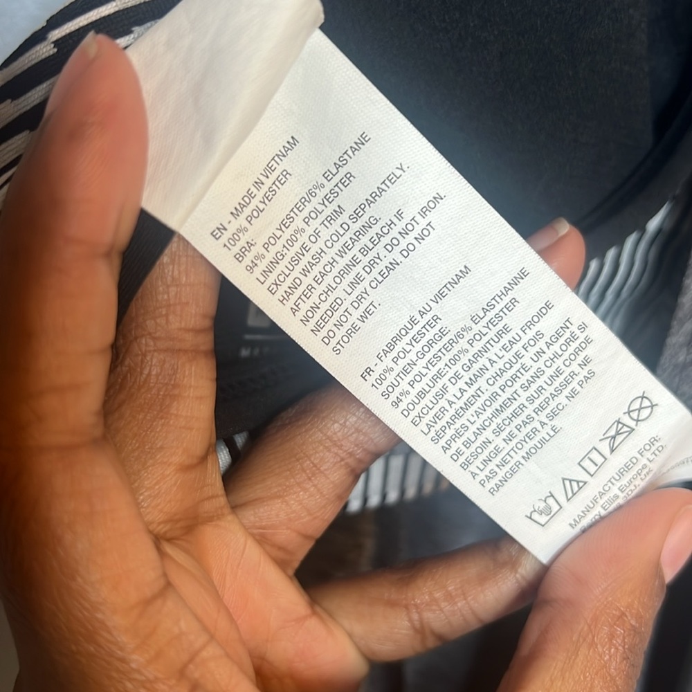 Women’s Nike Texture Stripe Layered Swim Tankini Top Size M - Picture 7 of 7